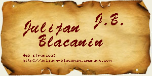 Julijan Blaćanin vizit kartica